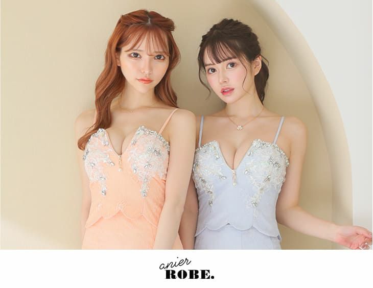 anier.,ROBE [アニエルローブ] rf-hw-anier4003z1 パール＆ビジュー セットアップ フレア ミニドレス(アプリコット/ブルー/ヌードピンク/アイボリー/ブラック)(XS/S/M)