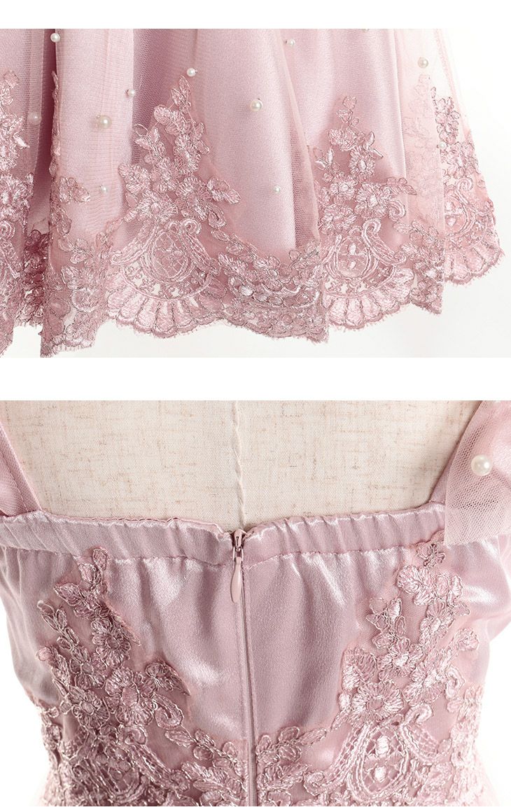 ROBEdeFLEURS ローブドフルール 立体フラワー 刺繍レース ノースリーブ フレア ミニドレス[2070]