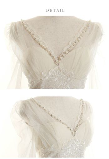 ディア バイ ローブドフルール [DEA] 2352 チュール 長袖  レース  ミニドレス