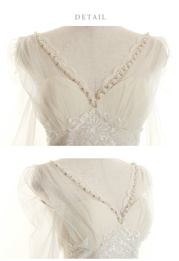 ディア バイ ローブドフルール [DEA] 2352 チュール 長袖  レース  ミニドレス