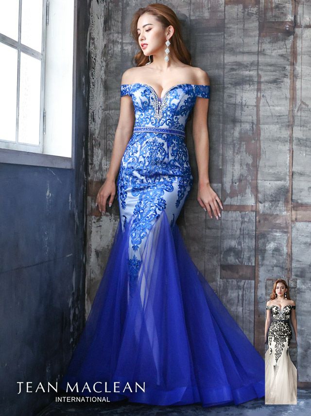 JEANMACLEAN/ジャンマクレーン】スパンコール 刺繍レース マーメイド  