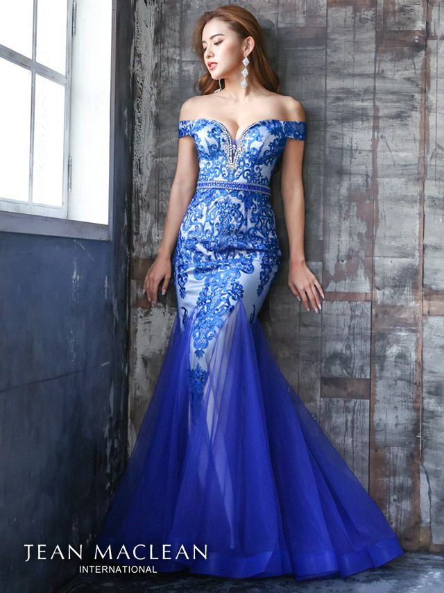 JEANMACLEAN/ジャンマクレーン】スパンコール 刺繍レース マーメイド  