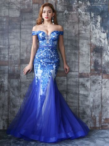 キャバドレス [JEANMACLEAN][ジャンマクレーン]jm-ld-11907 スパンコール刺繍レースオフショルダーマーメイドロングドレス(2color)(Mサイズ)画像3