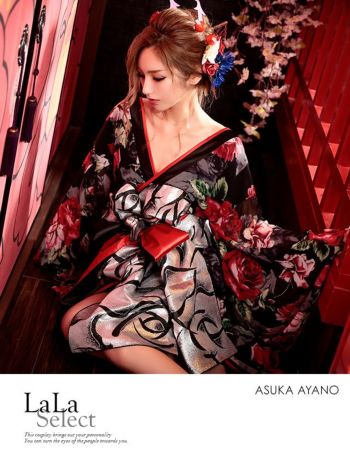 [LaLaTulle select]和柄シースルー 花魁 ロングドレスコスチューム衣装