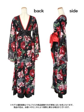 [LaLaTulle select]和柄シースルー 花魁 ロングドレスコスチューム衣装