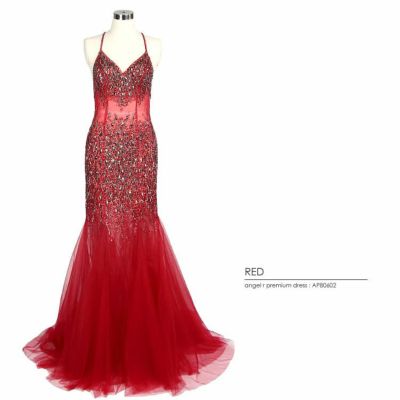 【匿名発送】Angel R＊シアービーズバッククロスタイトロングドレス Angel R PREMIUM/プレミアム】シースルービーズバッククロス タイト