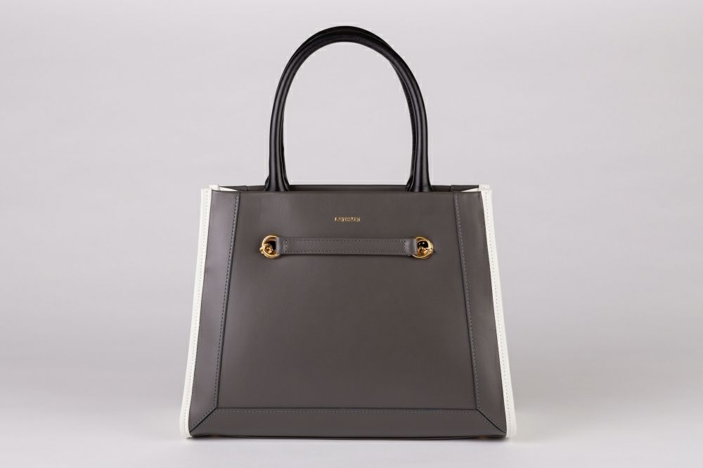 [LaLaTulle select]リアルレザーバイカラーバッグ(3color)画像16