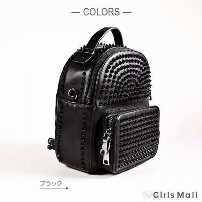 [LaLaTulle select]ブラックスタッズミニバックパック(1color)画像4