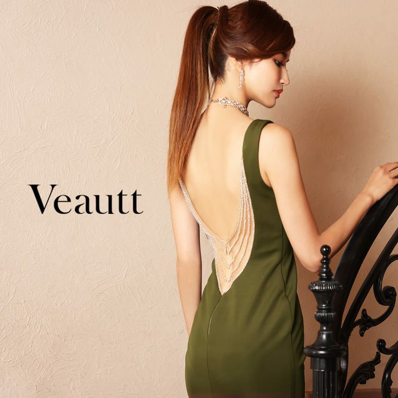 キャバドレス  [Veautt][ヴュート]vt-md-vt32102 バックVラインビジュータイトミディアム丈ドレス(5color)(S/M)画像1