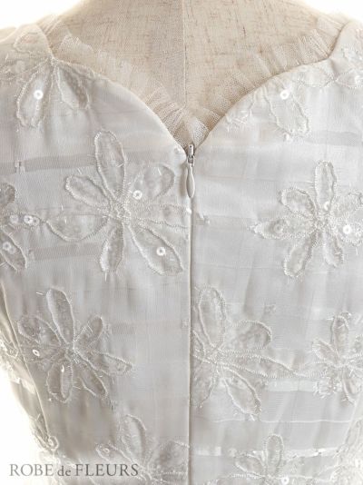 ROBEdeFLEURS ローブドフルール パールビジュー×レース フレア ミニドレス[2460]