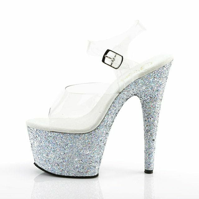 キャバサンダル [PLEASER][プリーザー][インポート]la-pladore-708lgclsvclsv フルグリッターラメクリアサンダル(クリア×シルバー)(22.8cm～24.8cm)(18cmヒール)[送料無料]画像2
