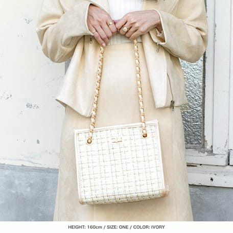 バッグ [LaLaTulle select]1BSG0014 ポーチインチェーンツイードバック(2color)[送料無料]画像2