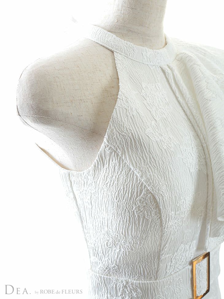 ディア バイ ローブドフルール [DEA] 2552 片サイ フリル  ジャガード  ミニドレス