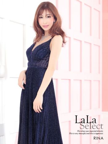 キャバドレス [LaLaTulle select][インポート]llt-ldla815737 ラメワンカラープリーツフレアロングドレス(1color)(XS/S/M/L)[送料無料]画像2