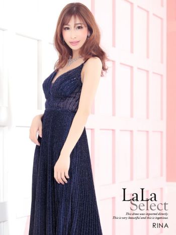 キャバドレス [LaLaTulle select][インポート]llt-ldla815737 ラメワンカラープリーツフレアロングドレス(1color)(XS/S/M/L)[送料無料]画像2