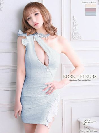 ROBEdeFLEURS ローブドフルール フリル＆ジップ タイト ミニドレス[2361a]