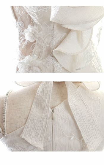 ROBEdeFLEURS ローブドフルール レースｘアシンメトリー フリルマイクロ ミニドレス[2581-0]