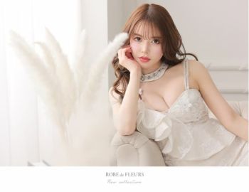 ROBEdeFLEURS ローブドフルール レースｘアシンメトリー フリルマイクロ ミニドレス[2581-1]