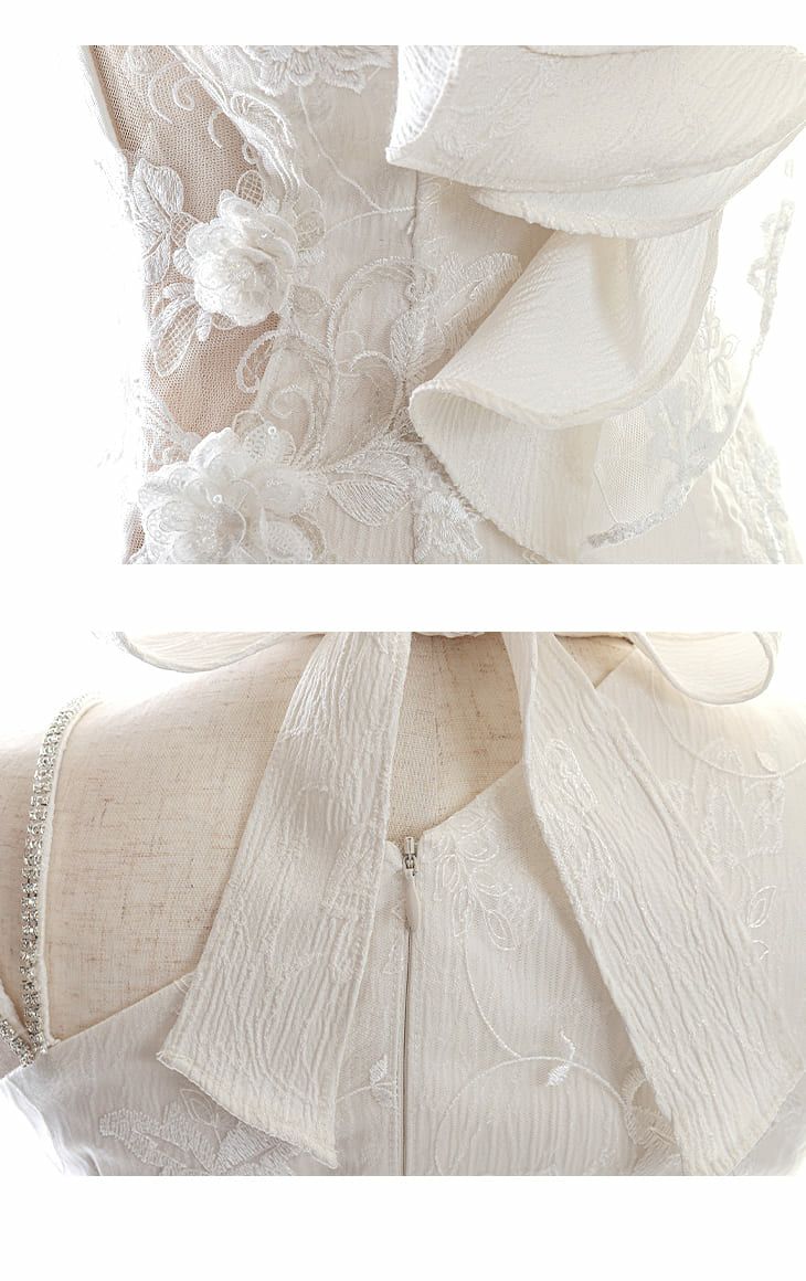 ROBEdeFLEURS ローブドフルール レースｘアシンメトリー フリルマイクロ ミニドレス[2581-1]