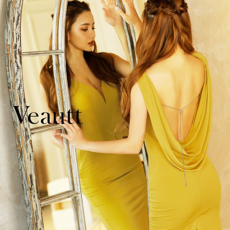 キャバドレス  [Veautt][ヴュート]vt-md-vt82101 パールショルダーシースルーレースタイトミディアム丈ドレス(3color)(XS/S/M)画像1