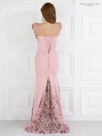 キャバドレス [JEANMACLEAN][ジャンマクレーン]jm-ld-21147 ノースリーブ スパンコール刺繍 ピンク マーメイドロングドレス