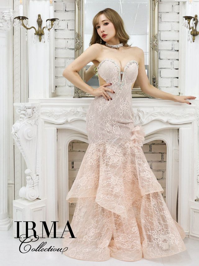 [IRMA][イルマ]im-ld-21122 ビジュ刺繍 ワンカラータイトロングドレスのイメージ画像2
