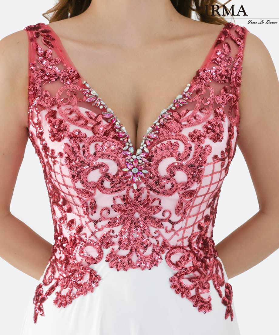 [IRMA][イルマ]im-ld-21122 ビジュ刺繍 ワンカラータイトロングドレスのスペック画像