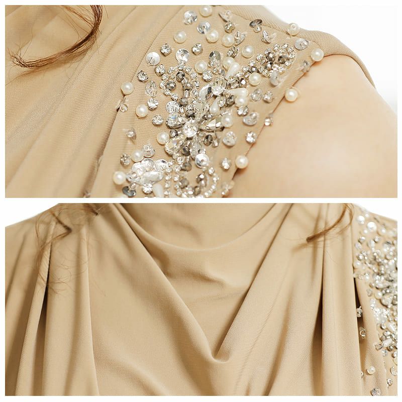 キャバドレス [Veautt][ヴュート]vt-md-vt04228 ドレープアシンメトリー ビジュー タイトミディアムドレス(4color)(XS)画像９