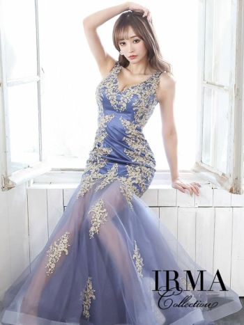 キャバドレス IRMA[イルマ]im-ld-21182 レース ノースリーブ シースルー マーメイド ロングドレス(9号サイズ)(1color)