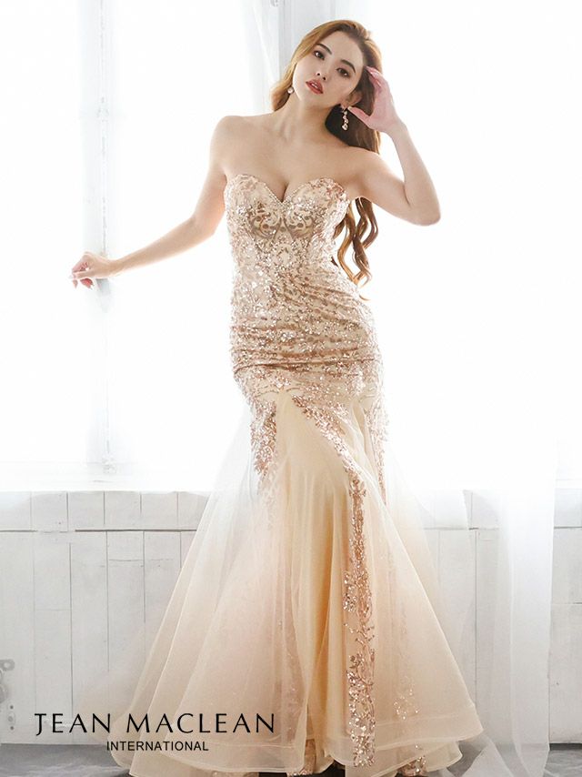 JEANMACLEAN/ジャンマクレーン】ベアトップ スパンコール マーメイド