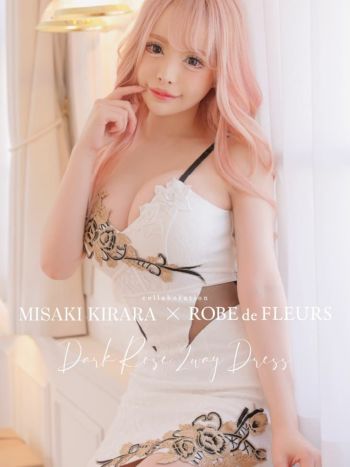 ローブドフルール グロッシー [Glossy] 美咲キララ×[Glossy]  フラワー レースシアー 2WAY 長袖 ミニドレス（ブラック/レッド/ホワイト/ベージュ)[美咲キララ][2491-0]