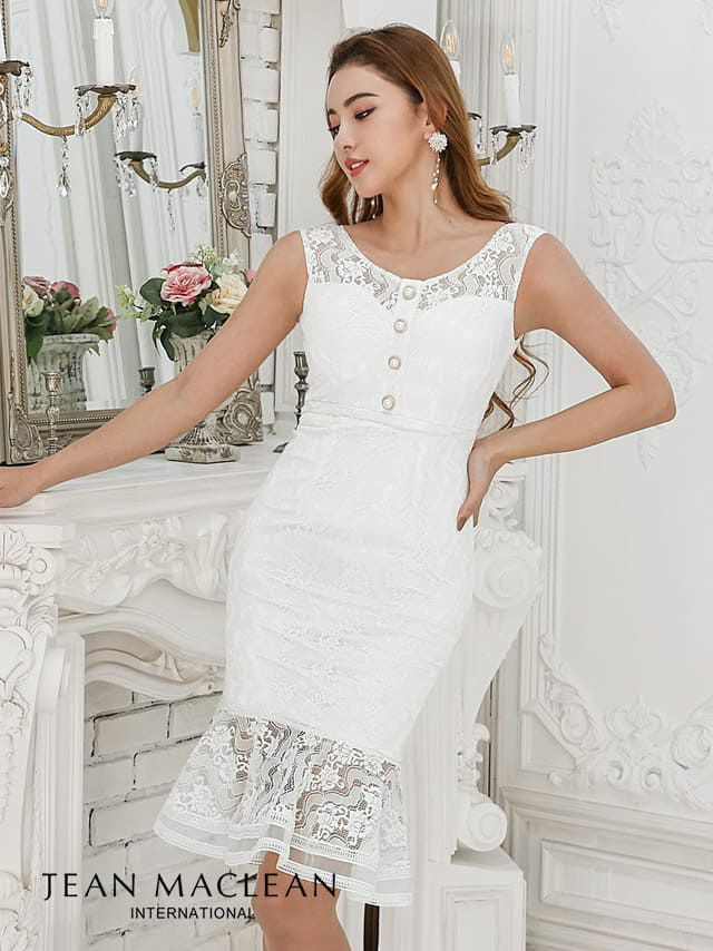 JEAN MACLEAN ジャンマクレーン マーメイドミディアムドレス ホワイト