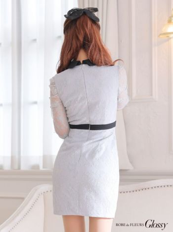 Glossy by ROBE de FLEURS/グロッシー】襟付き フロントジッパー