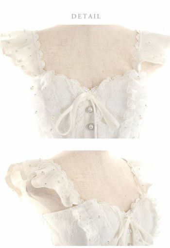 ROBEdeFLEURS ローブドフルール フリル ノースリーブ 刺繍レース チェック柄 セットアップ タイミニドレス[2310-1]