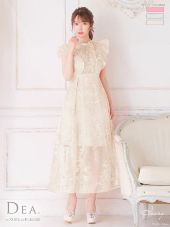 DEA.by ROBE de FLEURS/ディア】大人上品 シースルーフリル 刺繍