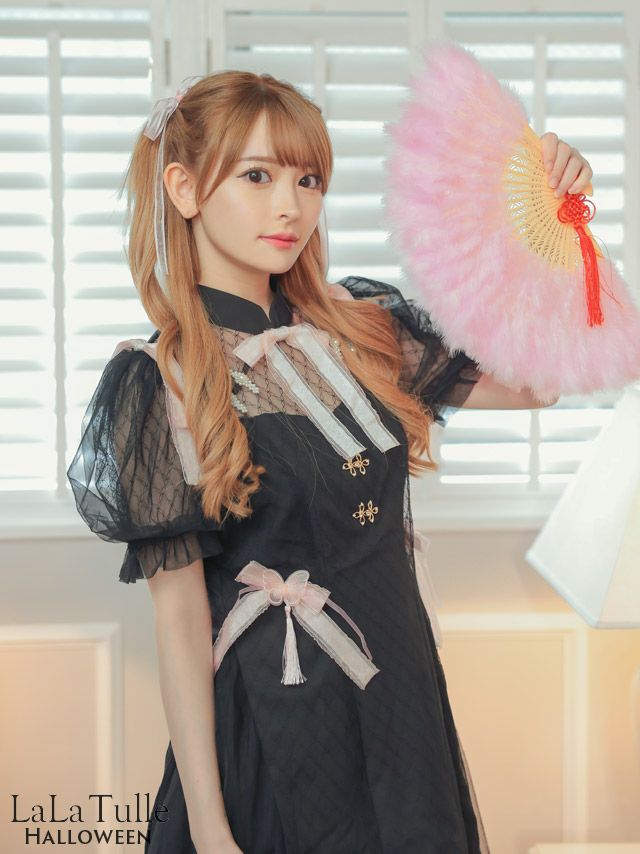 SALE【コスプレ】チュールリボンシアーチャイナドレス ハロウィン  