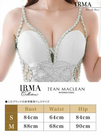 【IRMA/イルマ】カットアウト スリット サイドシースルー ビジュー キャミソール タイトロングドレス