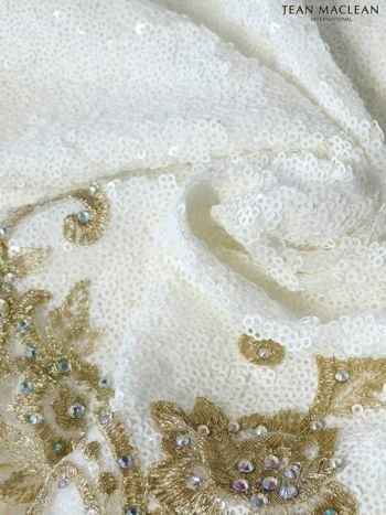 ジャンマクレーン[JEANMACLEAN] ゴールド 刺繍デザイン スリット入り タイト ロングドレス[カレン][11052-0]