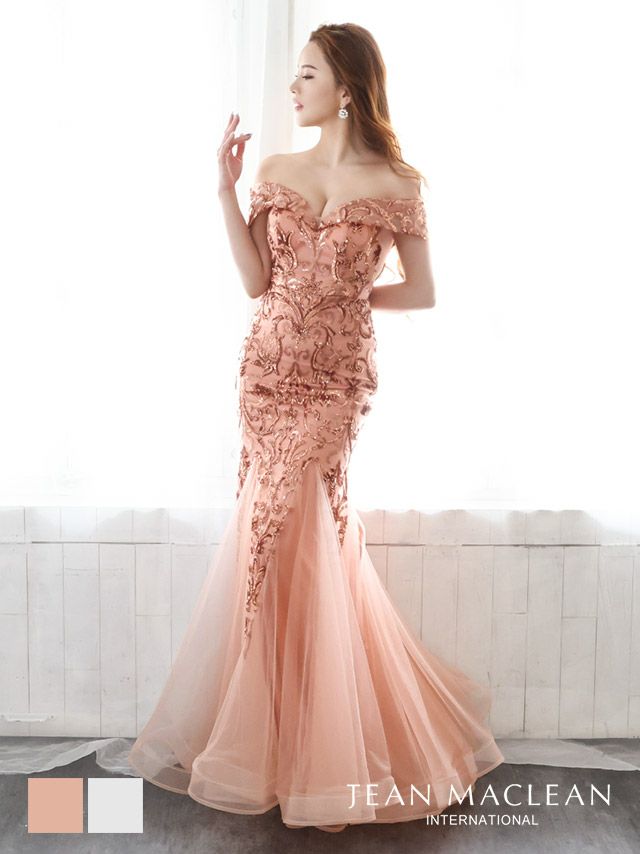 JEANMACLEAN/ジャンマクレーン】スパンコール刺繍 マーメイド オフ  