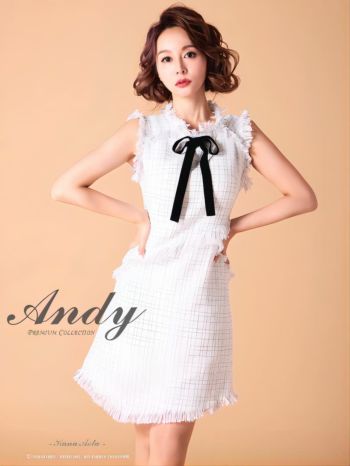 SALE【Andy/アンディ】ツイード フリンジリボン ノースリーブ