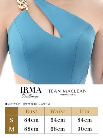 IRMA[イルマ]チェーンモチーフ カットデザイン スリット ワンショルダー タイト ロングドレス[35828]