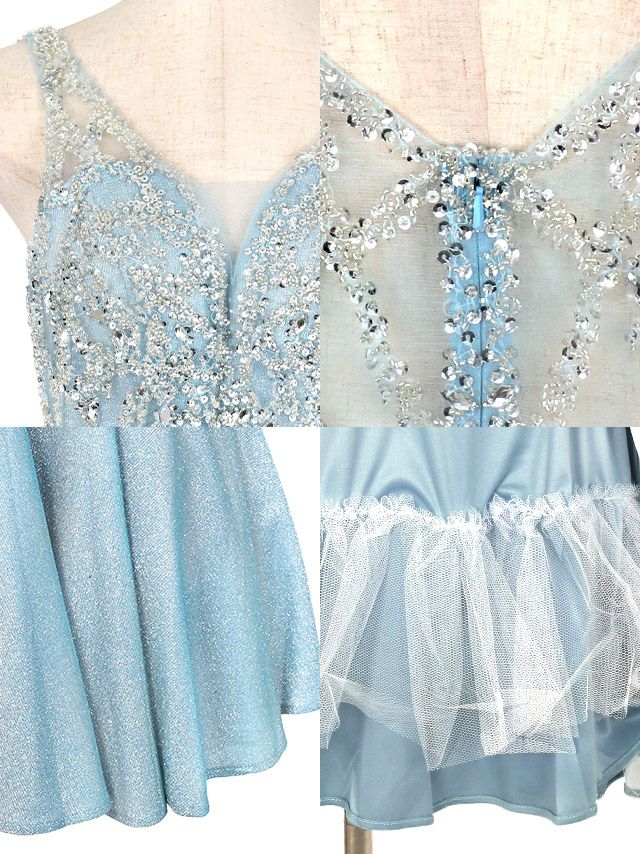 [インポート]刺繍ビジュレース ラメチュール ノースリーブ フレア 高級ミニドレス[ダスティピンク][XSあり][浦西ひかる/キャバドレス着用]