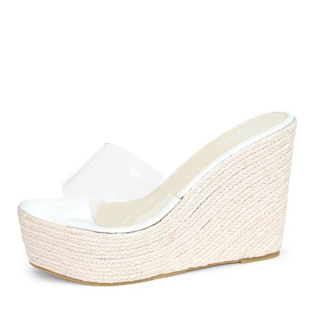 クリア ウエッジ ミュール サンダル [みゆう/サンダル着用]