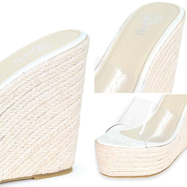 クリア ウエッジ ミュール サンダル [みゆう/サンダル着用]