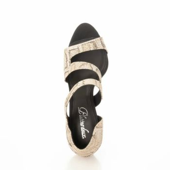 Platino deux[プラチナドゥ] プラットフォーム オープントゥ サンダル(パイソンラメ)(22cm/24.5cmあり)(11.5cmヒール)[2136py]