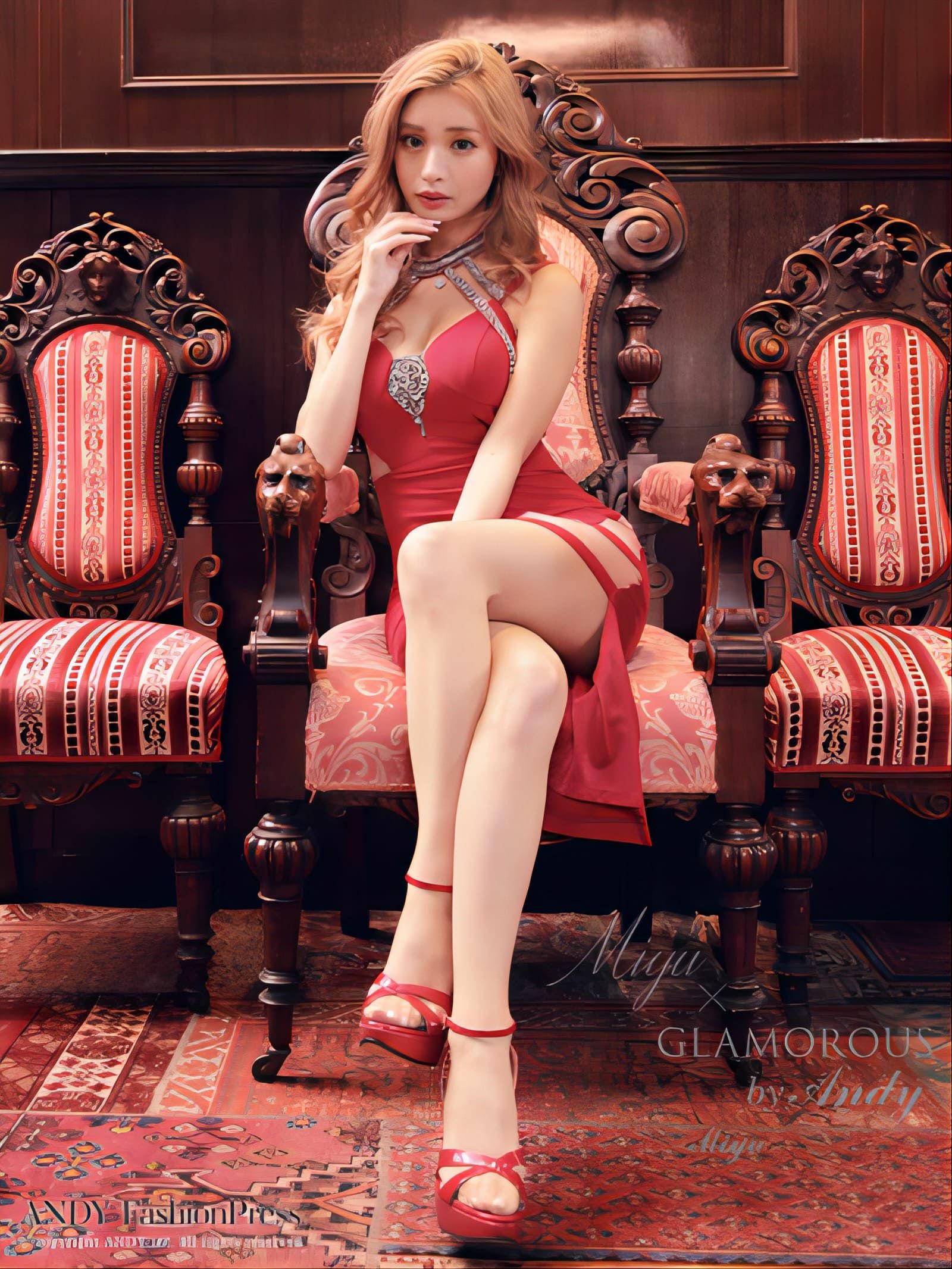 GLAMOROUS/グラマラス】ビジュ サイドシースルー ワンカラー  