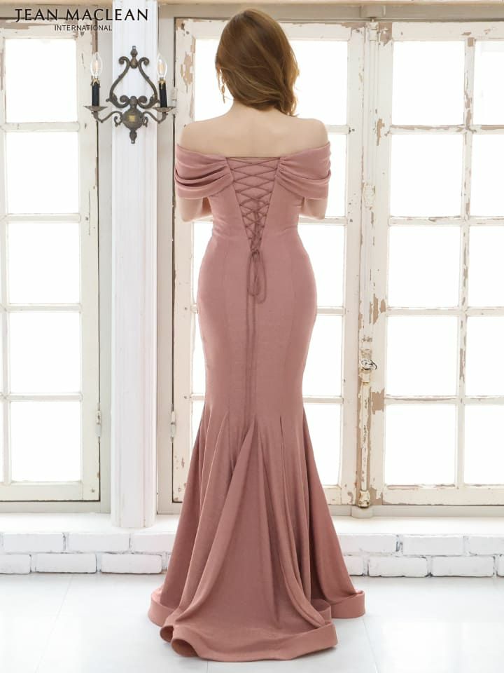 JEANMACLEAN[ジャンマクレーン]ラメ ワンカラー カシュクール マーメイド タイト 高級ロングドレス[シルバー][カレン/キャバドレス着用][31320-0]