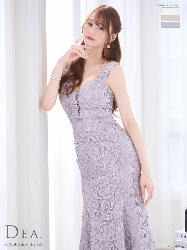 DEA.by ROBE de FLEURS/ディア】刺繍ケミカルレース ワンカラー 
