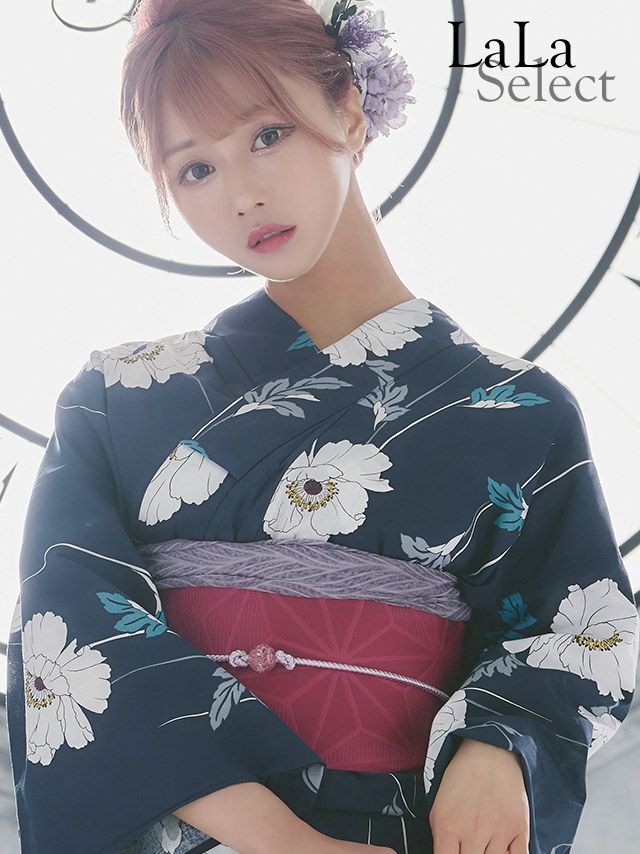 [浴衣飾り帯紐]とんぼ玉飾り帯紐 4色展開(ホワイト/イエロー/ライトブルー/パープル)