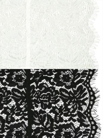 [浴衣飾り帯] レース素材ワンカラー飾り兵児帯(ホワイト/ブラック)